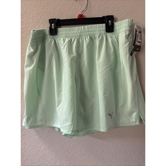 Puma Dry Cell L Moisture Wicking Training Cat Shorts Green  5” Inseam NWT - Picture 1 of 3